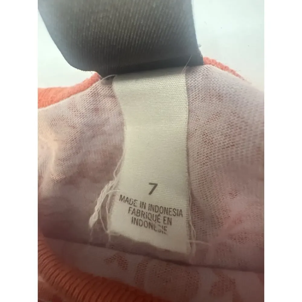 Tea Collection Girls Dress Size 7 Pink Orange Floral Geometric Cotton Sundress